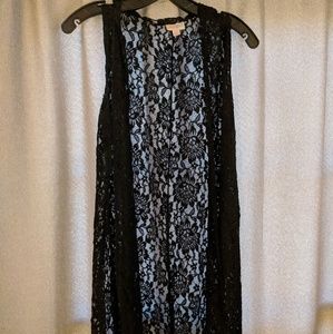 S NWOT black lace Lularoe joy vest